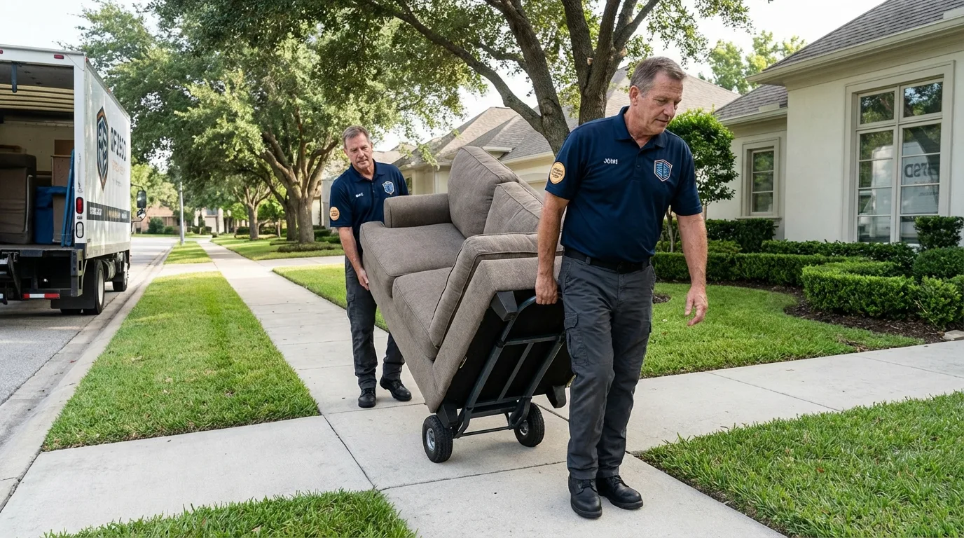Local residential moving crew loading furniture in Little Neck, NY